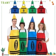 TEAMY Crayon Apron, Cleaning Fancy Dress Crayon Themed Gnome Set,  Art Craft Activity Colorful Funny