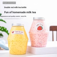 Plastic Bottle Beverage Bottle Milk Tea Bottle Milk Tea Cup Disposable with Lid Fat Household Juice 