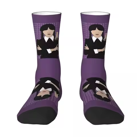 Wednesday Addams Thing TV Series Wednesday Socks Harajuku Absorbing Stockings All Season Long Socks 