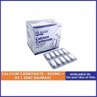 CALCIUM CARBONATE - 500MG + D3 + ZINC (NUMAX)