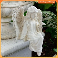 [WishshopeehhhMY] Praying Angel Statue Hand Carved Angel Sculpture for Living Room Yard Shelf