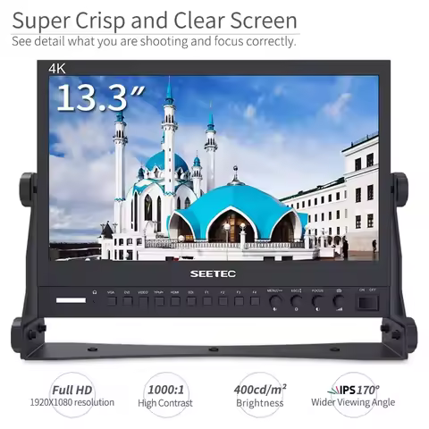 SEETEC P133-9HSD 13.3" Full HD IPS Monitor 3G-SDI HDMI Input Output Aluminum Enclosure for Broadcast