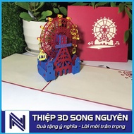 3D Sun Wheel card - Song Nguyen, Da Nang Sun Wheel model, as a gift, souvenir