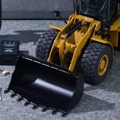 HUINA 1/16 Kabolite K966 Hydraulic RC Loader Model Assembled Yellow Painted Outdoor Toys Boys Gift