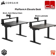 CORSAIR Platform:4 Elevate Desk - Black Laminate / Wood, Dark Walnut Stain