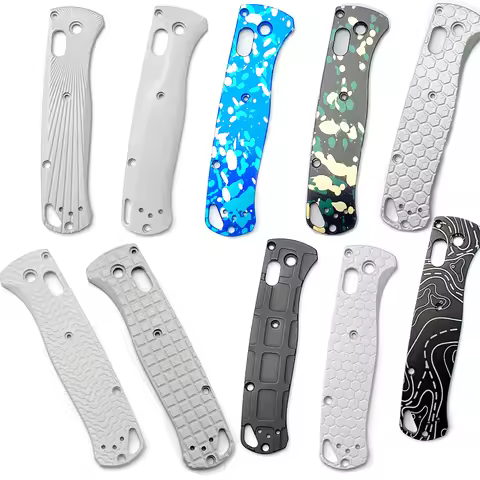 9 Pattens Aluminium Alloy Folding Knife Scales Handle Patches for Benchmade Bugout 535 Knives Shank 