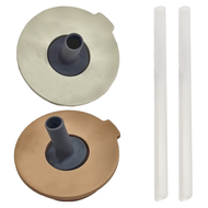 LocknLock 樂扣樂扣 二代微笑騎士杯 上蓋吸管款 不含把手 LHC4327LGRN  米綠色  吸管26.4cm  1個