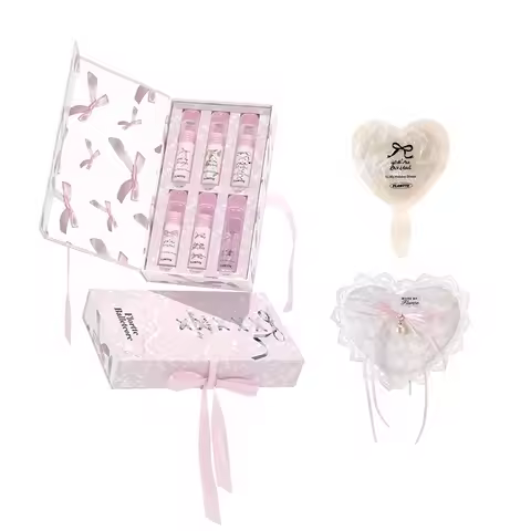 FLORTTE Little Bow Collection Lipstick Lip Cream ALL IN Gift Set Professional Makeup Kit Box Moistur