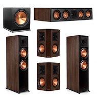 Klipsch 5.1 Walnut System 2 RP-8000F Floorstanding Speakers, 1 Klipsch RP-504C Center Speaker, 2...