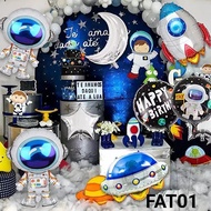FAT01 Outer space planet foil balloon astronaut rocket UFO star moon (Various Shape Foil Balloon) pa