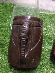 早期家人 國外帶回 酸枝大象造型杯子  （高10公分）木頭雕刻品 藝術品