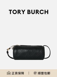 Tory Burch T Monogram水桶包斜孖袋黑色皮革簡約時尚[平行進口]