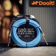 Ernie Ball Ernieball 6417 Flex Straight to Straight Instrument Cable Jack Blue - 20FT 6 Meters