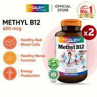 [Bundle of 2] Holistic Way Natural Vitamin B12 600mcg - Halal | Vegan (90 Tablets x2)