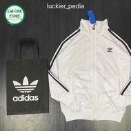 PROMO Jaket adidas tracktop putih & hitam NEW