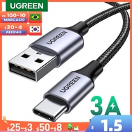 สายเคเบิล Ugregreen 3A USB Type C สำหรับ S21 Samsung Realme สายชาร์จเร็วสายดาต้า USB-C R สำหรับ Ipad Samsung Poco USB C