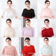 Chiffon Women Bolero Cape Hi Low Multi Colors for Women Dress Wedding Dress