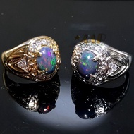 Black opal ring natural STONE Kalimaya STONE/ Black opal/ Kalimaya black opal/