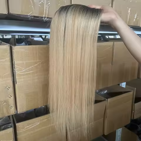 T1B-P8/613 Human Hair 16inch 5*6 Toppers Silk Base Lace Clips in Hair Hand tied Monofilament PU Wome