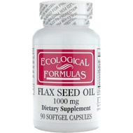Organic Flax Seed Oil Ecological Formula 1000 Mg, White, 90 Tablets P6Q8
