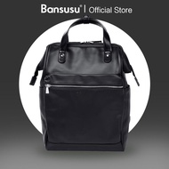 Bansusu Waterproof Leather Backpack For Men Large Capacity Schoolbag For Women
