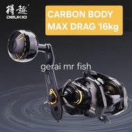 New 2025 DEUKIO BW300 BW300L SW light jigging casting fishing reel (110mm handle)