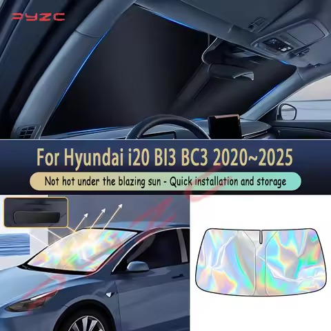 Auto Parts For Hyundai i20 BI3 BC3 2020~2025 Car Front Window Sun Visor Blocks UV Refletive Parasol 