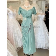 SAGE GREEN MOTHER DRESS NINANG PRINICIPAL SPONSOR GOWN FORMAL EVENT GOWN