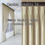 12-Wave Blackout Curtain with Wire Hook Model, 150 cm Wide, 270 cm High