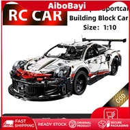 【24H】Porsche 911 RSR 1580pcs 1:10 Building Block Car Compatible with remote control car Favorite Hol