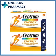 Centrum Energy B-Vitamins and Minerals Plus Vitamin C & E 60's / 2x60's [EXP 06/2026]