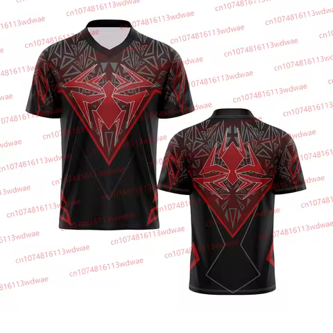 Spider-Man Cosplay Men V-Neck T-Shirt Marvel Oversized Loose 3D Print Breathable Justice League Top 