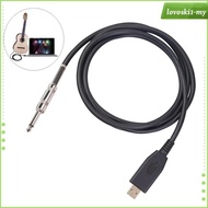 [LovoskibcMY] 2M 6.5ft Guitar Bass 1/4'' 6.35mm to USB Link