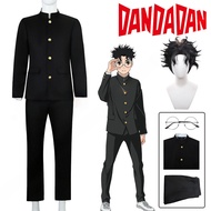 Anime Dandadan Ken Takakura Cosplay Costume Wig Okarun School Uniform Black Jacket Gakuran Outfit Gl