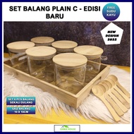 NEW Design 2025 Balang Kuih Raya Bekas Kuih Raya Set 6 PCS Balang Kuih Raya dan Dulang Balang Biskut