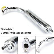 [BBNZDD] Chrome Muffler Exhaust 2-Stroke Motorized Bike 49cc 60cc 66cc 80cc BVAH
