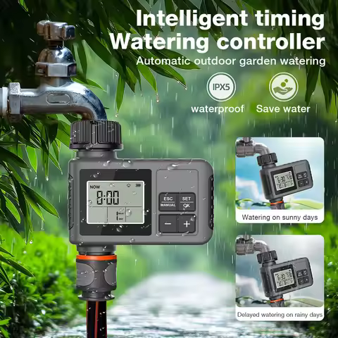 Automatic Watering Device 1/2 Zone Smart Water Timer LCD Display Irrigation Watering System Timed Sp