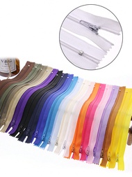 10PCS 9 Inch-20 Inch (23cm-51cm) Invisible Zippers Nylon Coil Zippers Aluminum Wire Closed Tail For 