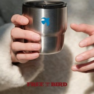 C2M6 Outdoor Camping 304 Coffee Cup with Lid Stainless Steel ins Style Coffee Cup Accompanying Cup H