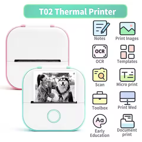 Mini Sticker Printer Phomemo T02 Thermal Portable Inkless Pocket Phone Printer Compatible with Andro