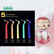 [G&X] 20Pcs 0.6-1.2mm L Shape Inter Brush With Box Orthodontic  Tool Teeth Cleaning Toothpi Oral Hyg