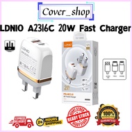 [Ready Stock] LDNIO A2316C 20W PD+QC3.0 Fast Charger UK Plug