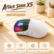 Attack Shark X5 Tri‐Mode Gaming Mouse BT5.0 5‐Level Adjustable DPI 4000DPI 30IPS Tracking Speed Type
