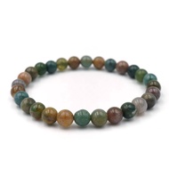 MOSS AGATE หินมอสอาเกต ขนาด 5 มม. สร้อยข้อมือหินแท้ by siamonlineshop