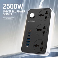 LDNIO SC3604C Power Strip 2500W Universal Socket | 3 Way Extension Plug+USB-C PD 20W Fast Charge|Mul