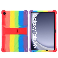 For Samsung Galaxy Tab A9 2023 8.7" A9 Plus A9+ 11.0" SM-X110 SM-X115 SM-X216 SM-X218 Tablet Protective Case 4-Corner Shockproof Soft Silicon Cover Rainbow Stand