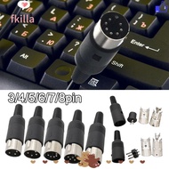 FKILLA DIN Male Female Plug, 3pin 4pin 5pin 6pin 7pin 8 Pin MIDI Power Source Plug Audio AV Connector Adapter, Chassis Cable Mount With Plastic Handle D Connectors DIN Connector