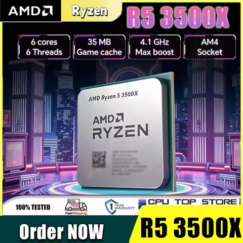 AMD Ryzen 5 3500X 6 Core 6 Thread 3.6GHz 32MB L3 Cache 7NM 65W AM4 Desktop CPU Without Package Loose