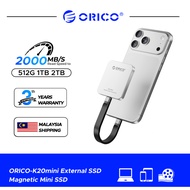 ORICO Mini Magnetic External SSD 512GB 1TB 2TB 2000MB/s Portable SSD for Phone（K20mini）