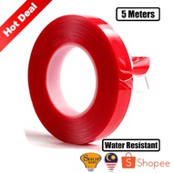 5 Meters Double Side Tape Adhesive Tape Double Sided Tape Silicone Double Tape Tools Pita Dua Sisi M